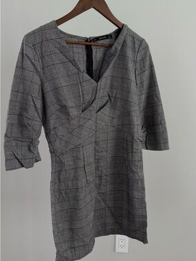 Zara Black and White Glen Plaid Tunic